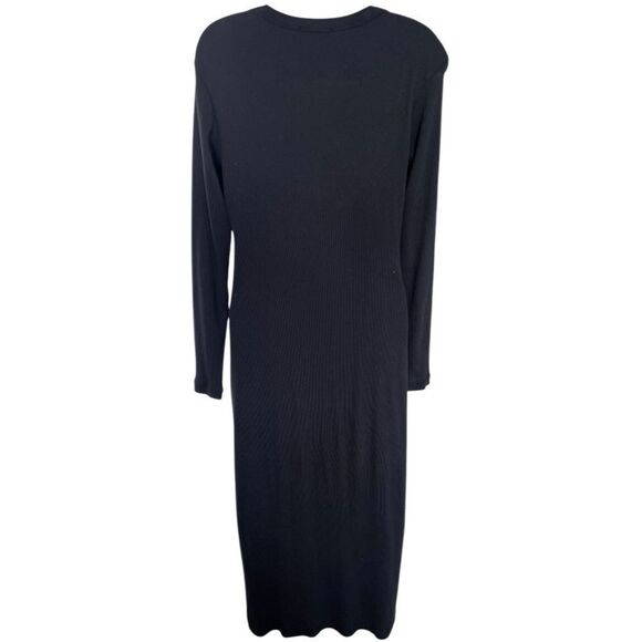JAMES PERSE V-neck Ribbed Long Dress In Black Size 4 - Picture 5 of 8